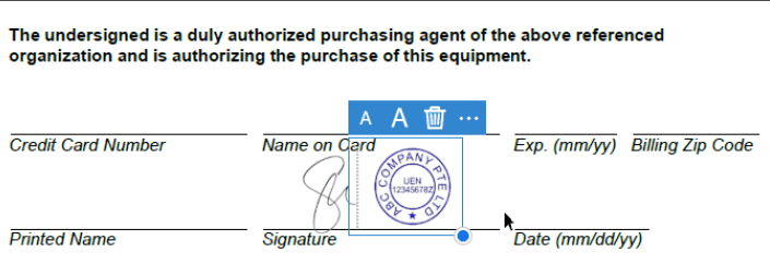 How to insert signature and company stamp with Adobe PDF Entrust